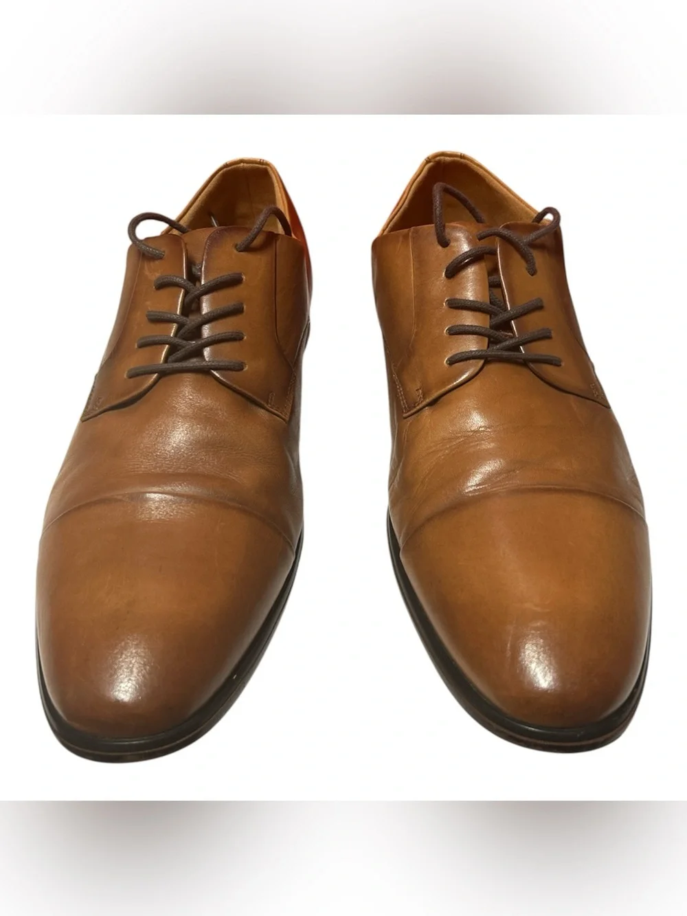 Aldo Brown Cow Leather Classic Men's Cap-Toe Oxford Leather Derby Lace Up Shoes